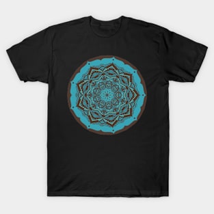 Teal Brown Mandala T-Shirt